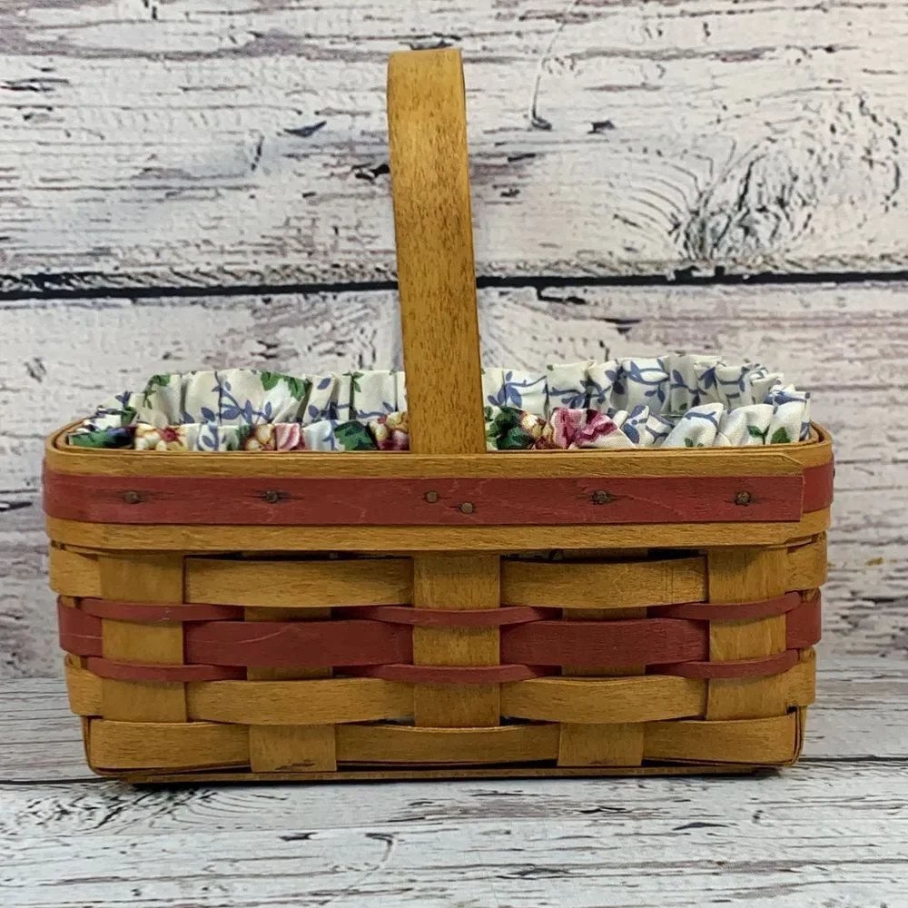 Longaberger 1994 Mother's Day Basket‎ Handwoven Floral Liner Collectible Signed